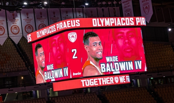 Player presentation of Olympiakos BC at Peace and Friendship Arena, Athens