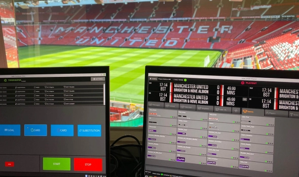 Venue control by Goal Sport Software controls scoreboards at Old Trafford stadium